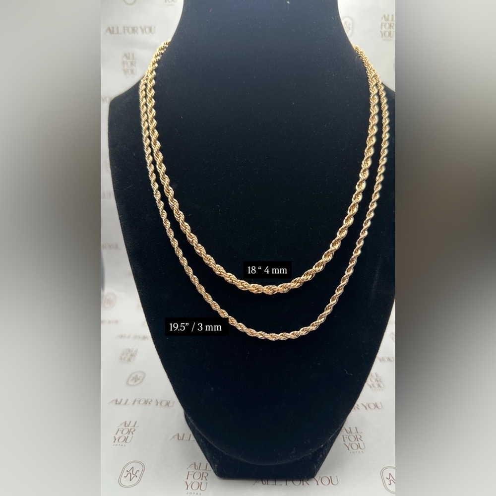 Gold Trifari Rope Chain Necklace - 18” 4 mm